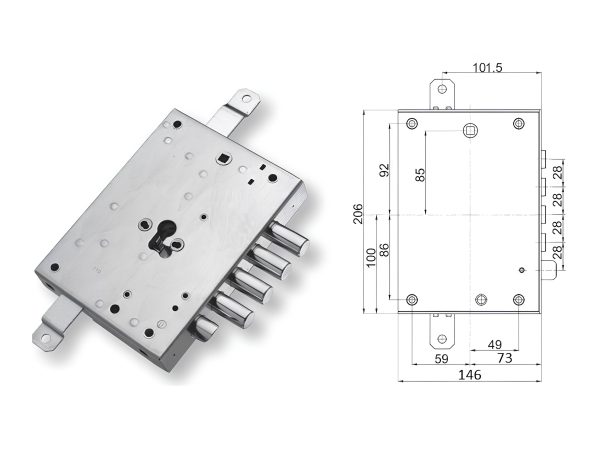 Kit aggiornamento di sicurezza porta blindata a cilindro europeo per Dierre con Cilindro Tokoz Pro400 - immagine 2