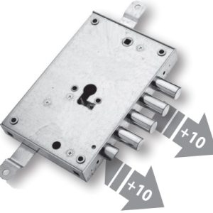 Serratura porta blindata a cilindro europeo per Meba Mora Neoblind Pan 4 catenacci + scivolo prolungati 10mm