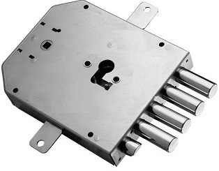 Serratura porta blindata a cilindro europeo Mottura art. 555 4 perni 25 quadro maniglia laterale