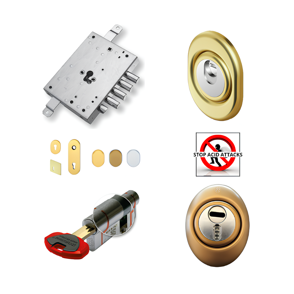 Kit aggiornamento di sicurezza porta blindata a cilindro europeo per Dierre con Cilindro Securemme K75 Evo
