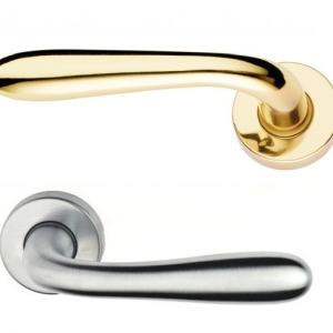 Maniglia per Porte Blindate Ottone basetta tonda