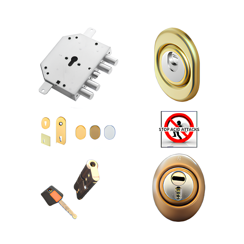Kit aggiornamento di sicurezza porta blindata a cilindro europeo Serratura Cr 2155/28 con Cilindro Tokoz Pro400