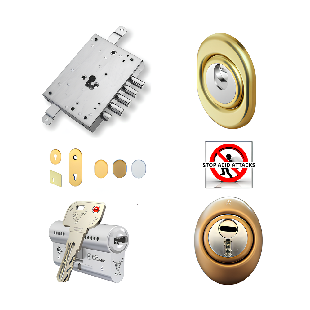 Kit aggiornamento di sicurezza porta blindata a cilindro europeo per Dierre con M&C CONDOR