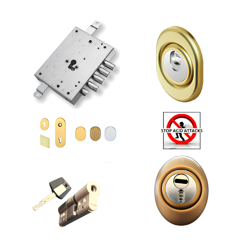 Kit aggiornamento di sicurezza porta blindata a cilindro europeo per Dierre con Cilindro Tokoz Pro300