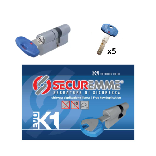 Cilindro Europeo Securemme Evo k1 con 5 chiavi