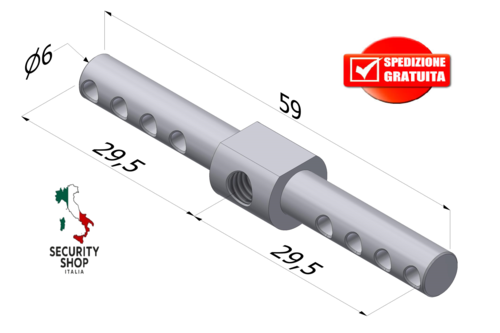 Steel bar cilindro EvoK TOP INOX ø6xl.60 (31/36/41-31/36/41) mm