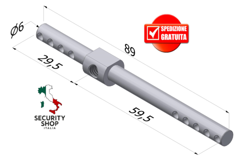Steel bar cilindro EvoK TOP INOX ø6xl.90 (31/36/41-61/66/71) mm