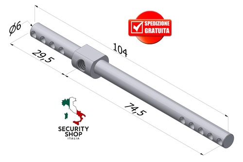 Steel bar cilindro EvoK TOP INOX ø6xl.105(31/36/41-76/81/86)mm