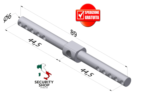 Steel bar cilindro EvoK TOP INOX ø6xl.90(46/51/56-46/51/56)mm