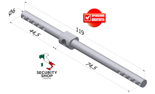 Steel bar cilindro EvoK TOP INOX ø6xl.120(46/51/56-76/81/86)mm