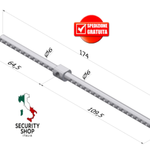 Steel bar  universale cilindro EvoK TOP INOX ø6xl.195 mm